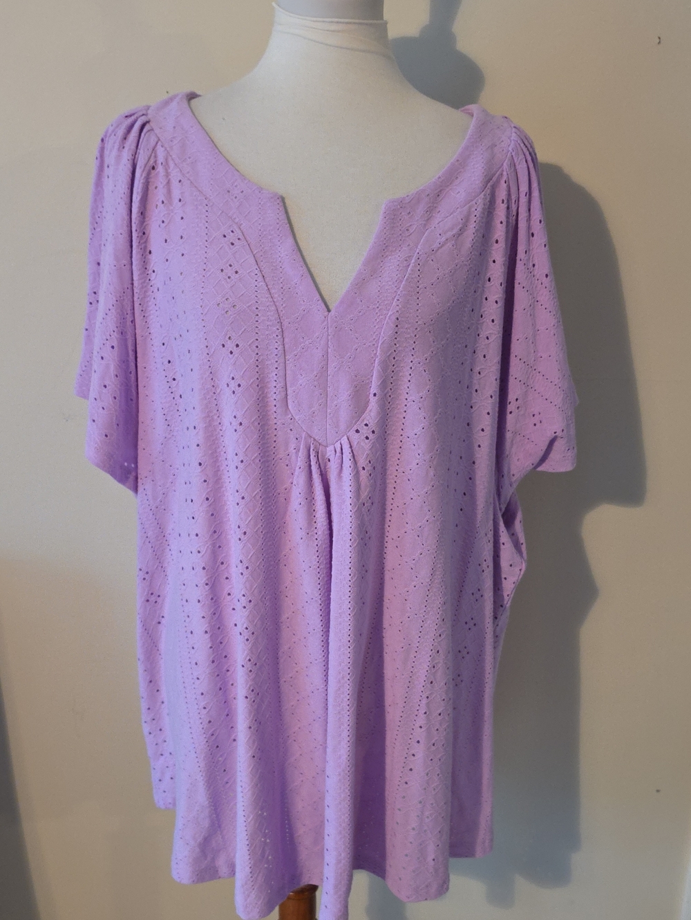 Lane Bryant Brand New Lavender Eyelet V-Neck Women’s Blouse
